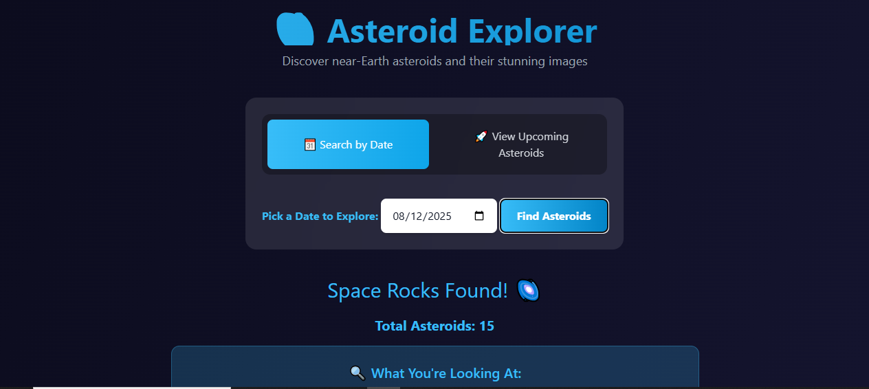 Asteroid Explorer — Project by Rabeel Ahmed